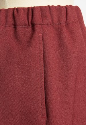 画像3: gomme　　ウーリー切替パンツ　1；ボルドー　　サイズ；M (3)