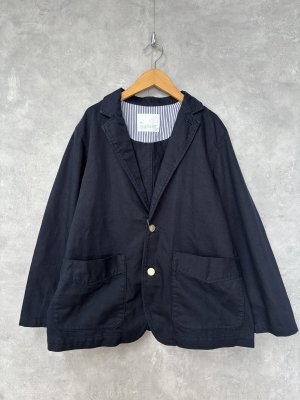 画像1: NATURAL LAUNDRY 　 Bツイル　トラッドジャケット　　490:ネイビー　　サイズ2 (1)