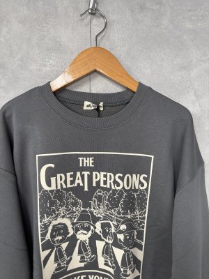 画像2: MakeYourDay　　イジンプリントトレーナー　カラー:チャコール (2)