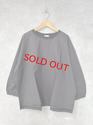 画像1: NATURAL LAUNDRY 　 先染めパネルワイドプルオーバー　992；ブラック系　　サイズ2 (1)