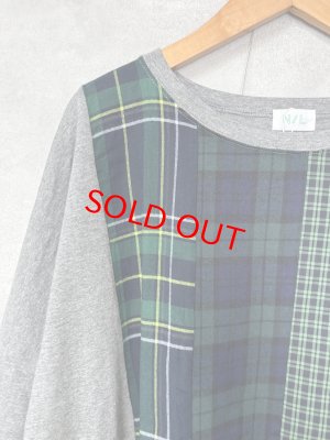 画像2: NATURAL LAUNDRY 　 先染めパネル切替えチュニック　484:ネイビー　　サイズ2 (2)