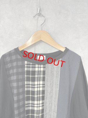 画像2: NATURAL LAUNDRY 　 先染めパネル切替えチュニック　994；ブラック系　　サイズ2 (2)