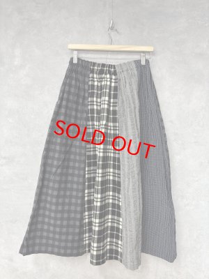 画像3: NATURAL LAUNDRY 　 先染めパネルシャーリングスカート　994；ブラック系　　サイズ2 (3)