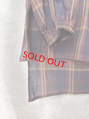 画像3: LILOU+LILY 　AUTUMN CHECK チュニックブラウス　B.BURGUNDY　　size:38 (3)