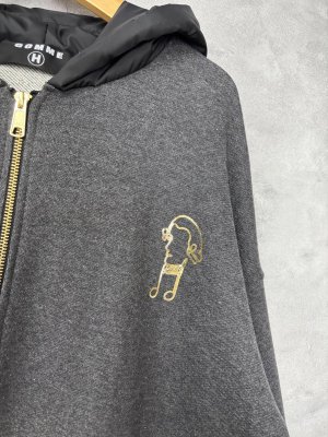 画像2: 2025AW　gomme(H)　　フード切替ジップパーカー　　　2:チャコール　　サイズ；M (2)