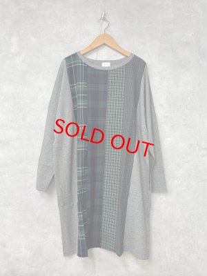 画像1: NATURAL LAUNDRY 　 先染めパネル切替えチュニック　484:ネイビー　　サイズ2 (1)