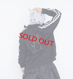 画像5: 2025AW   フランキーグロウ　KUMA EMBROIDERY PATCH TRACK  JACKET    カラー；BLACK (5)