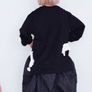 画像4: 2025AW   フランキーグロウ　VARIOUS MESH FRILL L/S TEE    カラー；BLACK (4)
