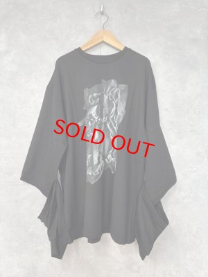 画像1: 2025AW   フランキーグロウ　DEFORMED RIBS L/S TEE    カラー；BLACK　　サイズ；F2 (1)