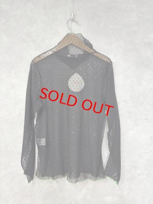画像3: 2025AW   フランキーグロウ　DOTS　TULLE MELLOW　SHEER　HIGH-NECK　TOPS　   カラー；BLACK (3)