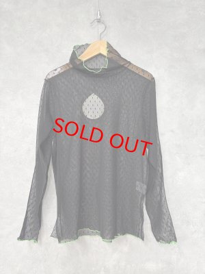 画像1: 2025AW   フランキーグロウ　DOTS　TULLE MELLOW　SHEER　HIGH-NECK　TOPS　   カラー；BLACK (1)