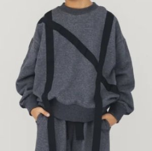 画像1: 2025秋冬　  nunuforme 　　Nテープ スウェット　 Charcoal 　　大人サイズ (1)