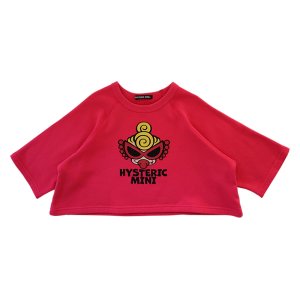 画像1: Hystericmini　STANDARD MINI FACE&LOGO ショート丈裏毛 トレーナー　　26；マゼンタ (1)
