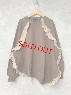 画像1: 2025秋冬　  nunuforme 　ラウンド フリル トレーナー　Brown　　大人サイズ (1)