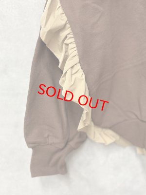 画像2: 2025秋冬　  nunuforme 　ラウンド フリル トレーナー　Brown　　大人サイズ (2)