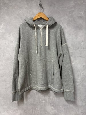画像1: NATURAL LAUNDRY 　 セントラル裏毛ハーフZIP　プルオーバー　　920；グレー　サイズ2 (1)