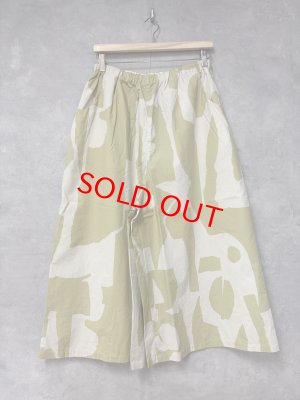 画像1: grin　toneプリント台形ガウチョパンツ　604；グリーン　サイズ；2 (1)