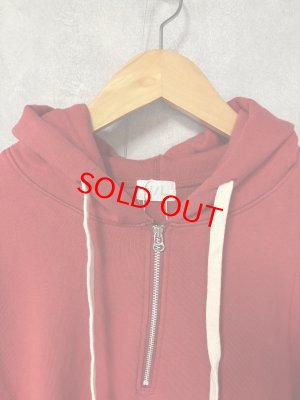 画像3: NATURAL LAUNDRY 　 セントラル裏毛ハーフZIP　プルオーバー　　350；レッド　　サイズ2 (3)