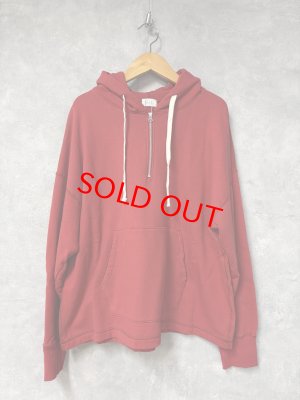 画像1: NATURAL LAUNDRY 　 セントラル裏毛ハーフZIP　プルオーバー　　350；レッド　　サイズ2 (1)