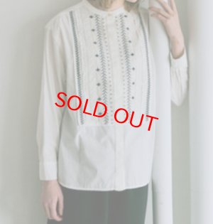 画像1: doux bleu　コステッチ エンブロイダリーSH　    01;OFFWHITE    サイズ；FREE (1)
