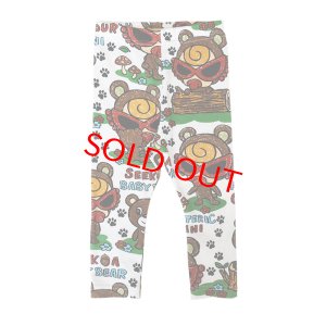 画像1: MY FIRST HYSTERIC　SEEK A BABY BEAR総柄 10分丈 レギンス　　04；ホワイト系 (1)