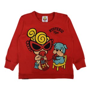 画像1: MY FIRST HYSTERIC　KNIT WITH MINI&BB 長袖Tシャツ　　2；レッド (1)