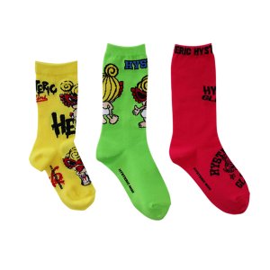 画像2: Hystericmini TAGGING MINI 3P ソックス  90;マルチ (2)