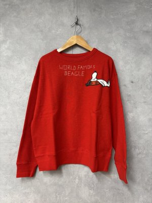 画像1: 2025秋冬 DENIMDUNGAREE   ウラケ SNOOPY SLEEP スウェット  5;赤 (1)