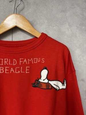 画像2: 2025秋冬 DENIMDUNGAREE   ウラケ SNOOPY SLEEP スウェット  5;赤 (2)