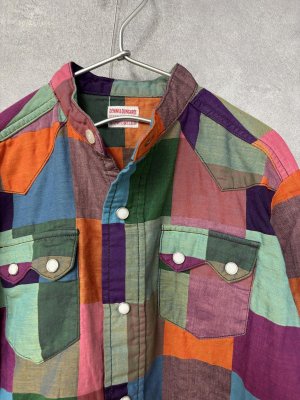 画像3: 2025秋冬　DENIMDUNGAREE　	カラーパッチ シャツ　　91；クレイジー (3)