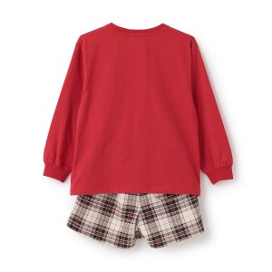 画像6: X-girl Stages  フロッキーBOXロゴ長袖Tシャツ&スカショーパンセット  10;アカ (6)