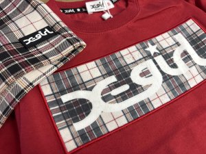 画像8: X-girl Stages  フロッキーBOXロゴ長袖Tシャツ&スカショーパンセット  10;アカ (8)