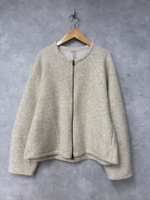画像1: 2025AW　セビアンフェ　　ウールミックスジップカーディガン　　40；IVORY　　 サイズ:1 (1)