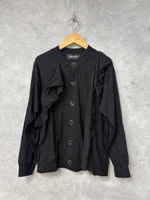 画像1: gomme　　フリルカーディガン　4；ブラック　サイズ；M (1)