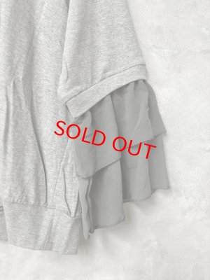 画像2: gomme　　ハイネックフリル袖カットソー　1；グレー　サイズ；M (2)