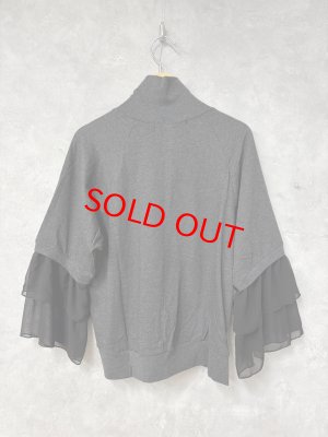 画像4: gomme　　ハイネックフリル袖カットソー　3；チャコール　サイズ；M (4)