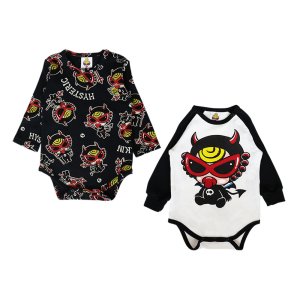 画像1: MY FIRST HYSTERIC　DEVILKIN 長袖ロンパース セット　　　14；ブラック系 (1)