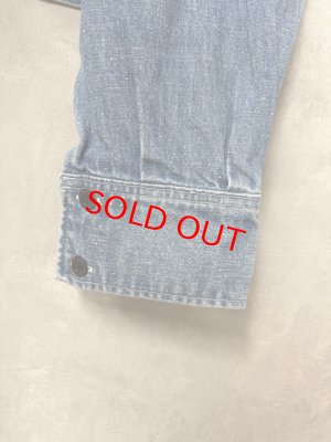 画像3: 2025秋冬　MARET(マレ) 　ライトオンスデニムクロップドシャツ　　14；ブルー　サイズ；2 (3)