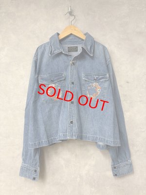 画像1: 2025秋冬　MARET(マレ) 　ライトオンスデニムクロップドシャツ　　14；ブルー　サイズ；2 (1)