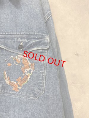 画像2: 2025秋冬　MARET(マレ) 　ライトオンスデニムクロップドシャツ　　14；ブルー　サイズ；2 (2)