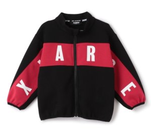画像1: XLARGE KIDS　ビッグロゴダンボールニットジップトレーナー　　80；黒 (1)