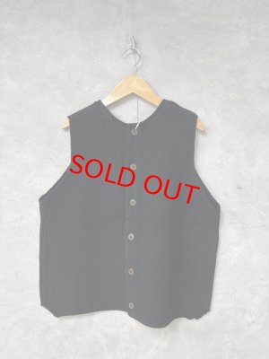 画像1: NATURAL LAUNDRY 　 2/16メリノ2wayベスト　　990:ブラック　　サイズ2 (1)