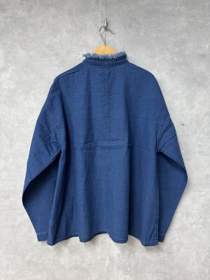 画像3: Clip tab　IDCシャンブレーフリルシャツ　080；ブルー　サイズ；2 (3)