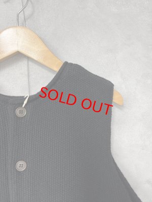 画像2: NATURAL LAUNDRY 　 2/16メリノ2wayベスト　　990:ブラック　　サイズ2 (2)