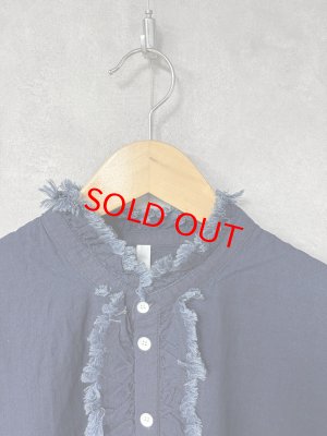 画像2: Clip tab　IDCシャンブレーフリルシャツ　090；ネイビー　サイズ；2 (2)