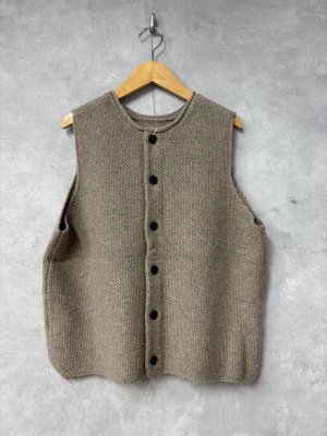 画像1: NATURAL LAUNDRY 　 2/16メリノ2wayベスト　　610；ベージュ　　サイズ2 (1)