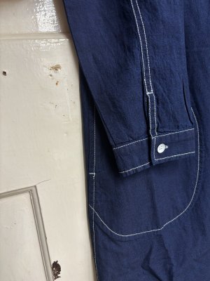 画像3: Clip tab　IDCシャンブレーワイドワンピース　090；ネイビー　サイズ；2 (3)