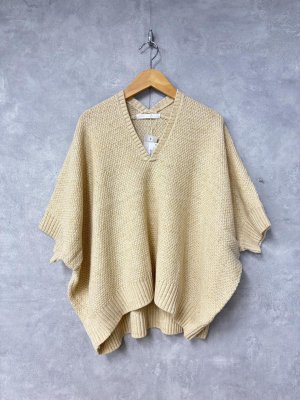 画像1: NATURAL LAUNDRY 　 ネップVネックワイドプルオーバー　130；生成　　サイズ2 (1)