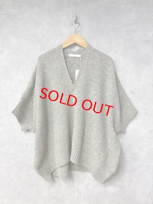 画像1: NATURAL LAUNDRY 　 ネップVネックワイドプルオーバー　950；グレー　　サイズ2 (1)
