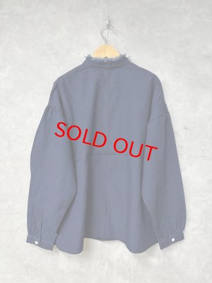 画像4: Clip tab　IDCシャンブレーフリルシャツ　090；ネイビー　サイズ；2 (4)